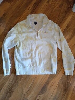 Noah NYC Cream and Pale Yellow Zip-Up Sweater